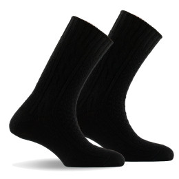 Lot de 2 mi chaussettes homme fantaisies de mailles noir