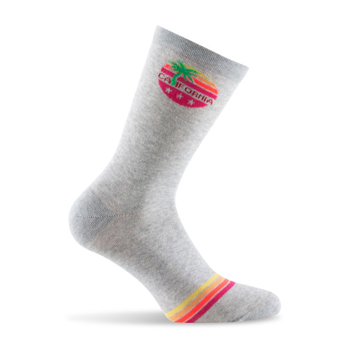 Mi-chaussettes california made in France gris