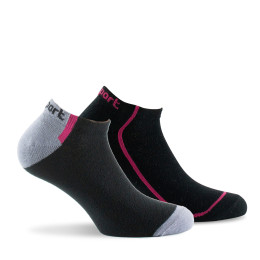 Pack de 2 paires d' invisibles  femme sport noir rose