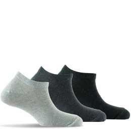 Lot de 3 paires d'invisibles en coton, petites chaussettes grises