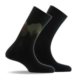 Lot de 2 mi chaussettes coton homme Landscape et unie noir