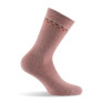 Mi chaussettes femme en laine rose motif Bracelet plumetis made in France