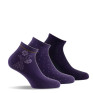 Lot de 3 paires d'ultra courtes motif floral et pointillés coloris violet
