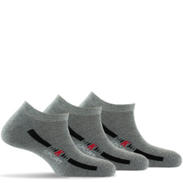 Lot de 3 paires d'invisibles homme sport, semelle bouclette coloris gris