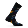 Mi-chaussettes homme en coton géométriques fabriquées en France coloris noir.