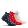 Lot de 3 paires d'ultra courtes fantaisies motif floral, pois, love.