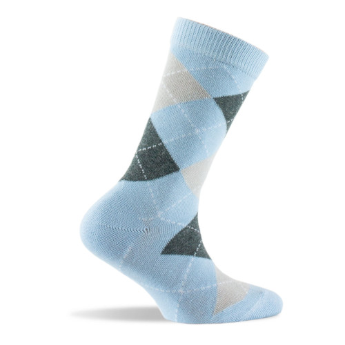 Mi-chaussettes enfant intarsia bleu.