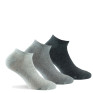 Lot de 3 paires d'invisibles femme en coton camaïeu gris.