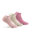 Lot de 3 paires d'invisibles femme en coton camaïeu rose.