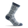 Mi-chaussettes femme en laine bracelet jacquard coloris jean.