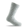 Chaussettes chausson cocooning intérieur polaire femme gris clair.